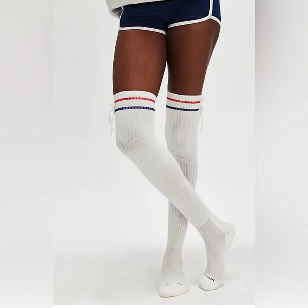 NWT Free People Movement Foul Shot Knee High Socks in White